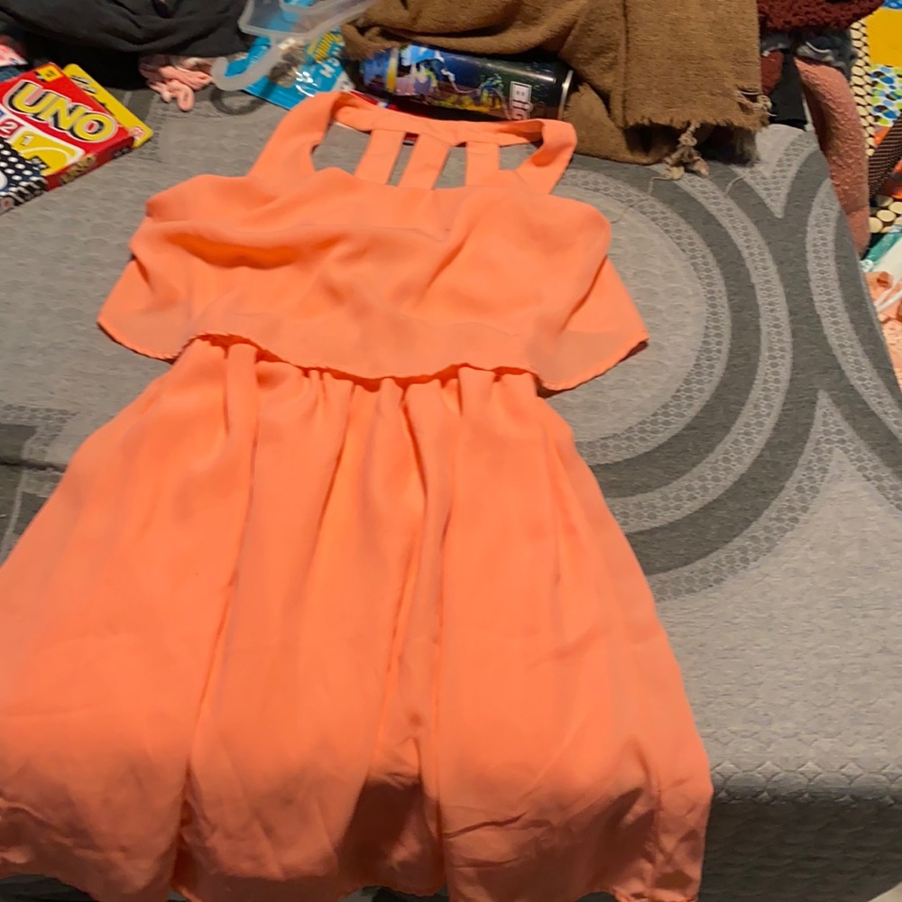 Neon orange dress